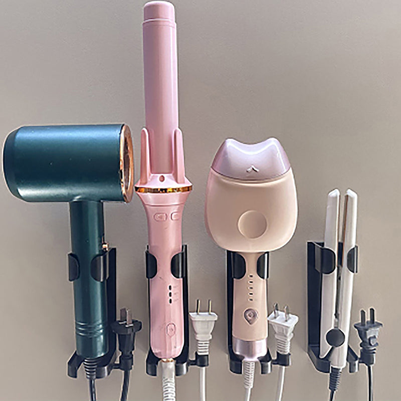 Bathroom Hair Styling Tool Organizer - Wall Mount Curler Straightener Accessories
