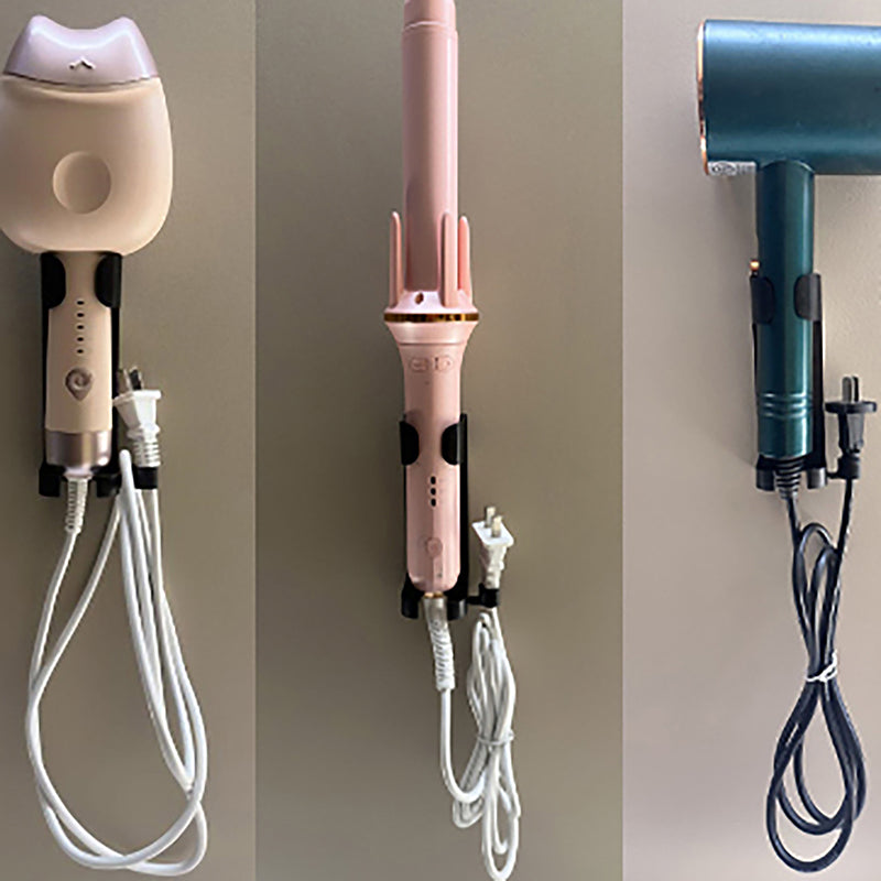 Bathroom Hair Styling Tool Organizer - Wall Mount Curler Straightener Accessories