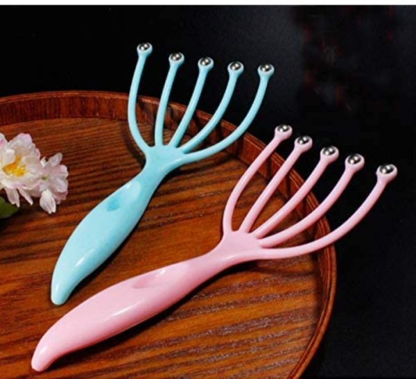Head Massager Comb Exercise Balls Roller Scalp Hand Held Scalp Reduce Stress Fatigue Relax Blood Circulation (random Color)