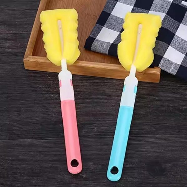 (pack Of 3 )baby Bottle And Teat Brush Set With Changeable Endings – Bottle, Sponge, Straw, And Pacifier (random Color